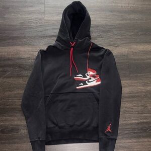 Air Jordan Hoodie Mens M Black Jumpman Holiday Sweatshirt Hanging Shoes Logo